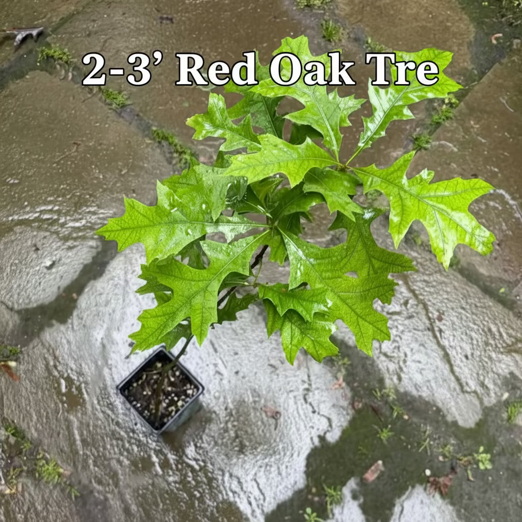 Northern Red Oak Tree - Native Shade Tree, Fall Color, Potted, Full-Part Sun, Zones 3-8