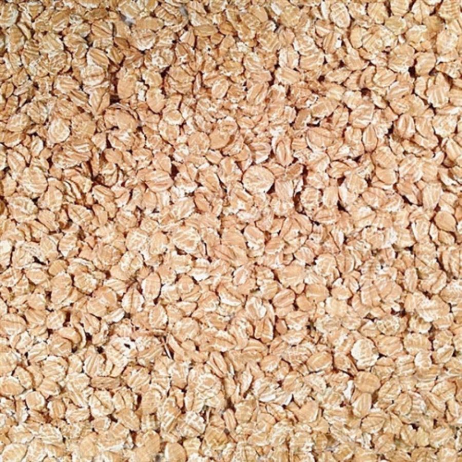 Organic rolled spelt grain in a 1 lb bag from Grain Place Foods, non-GMO, suitable for baking and healthy cooking.