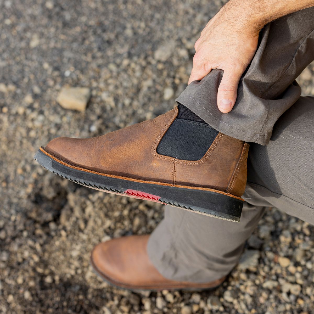 Chinook® Footwear Romeo Heritage brown leather slip-on shoe, casual work shoe with a sleek design and comfortable fit.