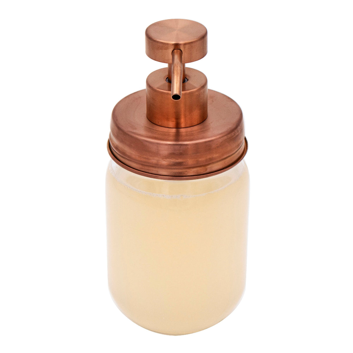 Rose gold soap pump lid kit for regular mouth mason jars, stylish and functional soap dispenser accessory from Mason Jar Lifestyle.