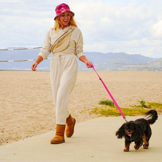 Soft hemp cotton dog leash by Tilley + Me, adjustable, lightweight, durable, and sustainable for comfortable walks.