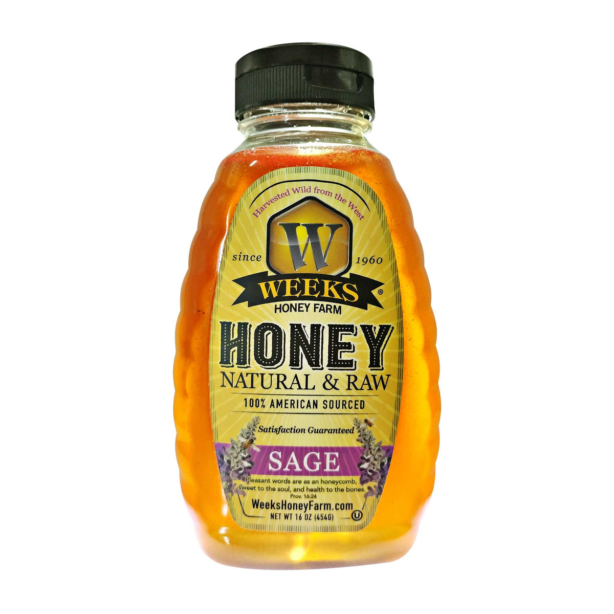 Weeks Honey Farm Cheese Lovers Honey Trio Bundle with three 16-ounce honey jars labeled Sage.