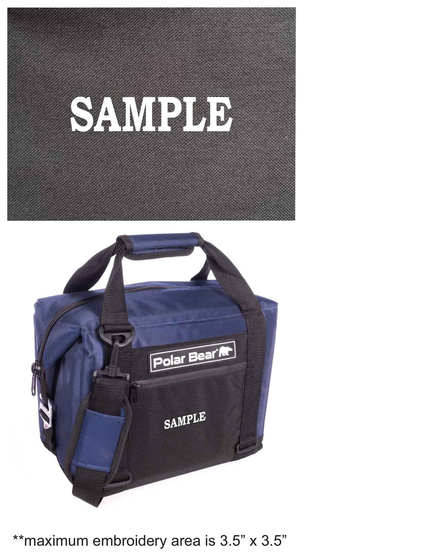 Polar Bear Coolers 12-pack nylon soft cooler with insulated design, featuring multiple compartments and a durable carry handle.