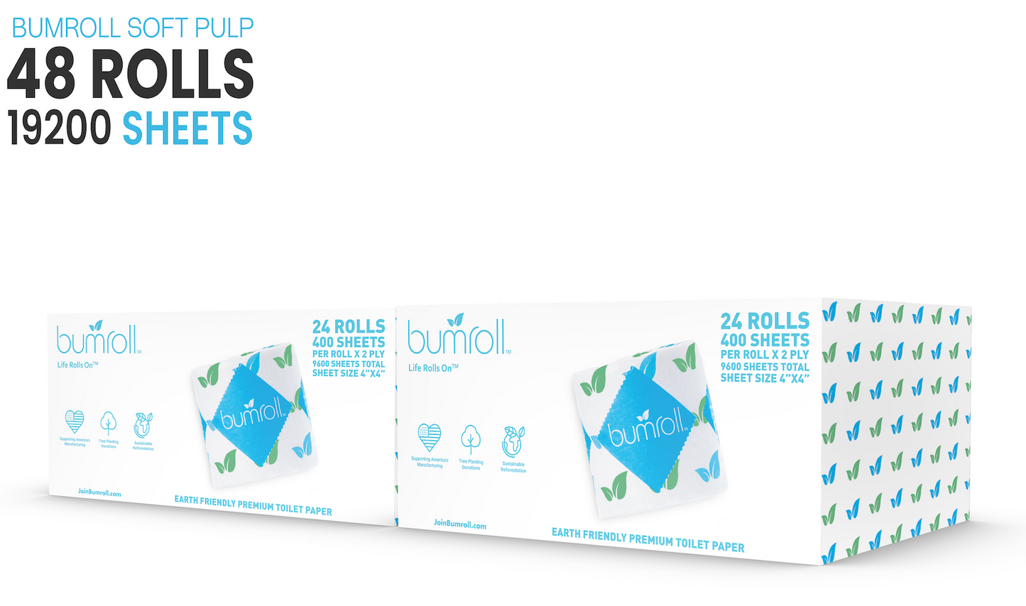 Join Bumroll bamboo toilet paper roll, eco-friendly and soft, with the packaging showing the product and branding.