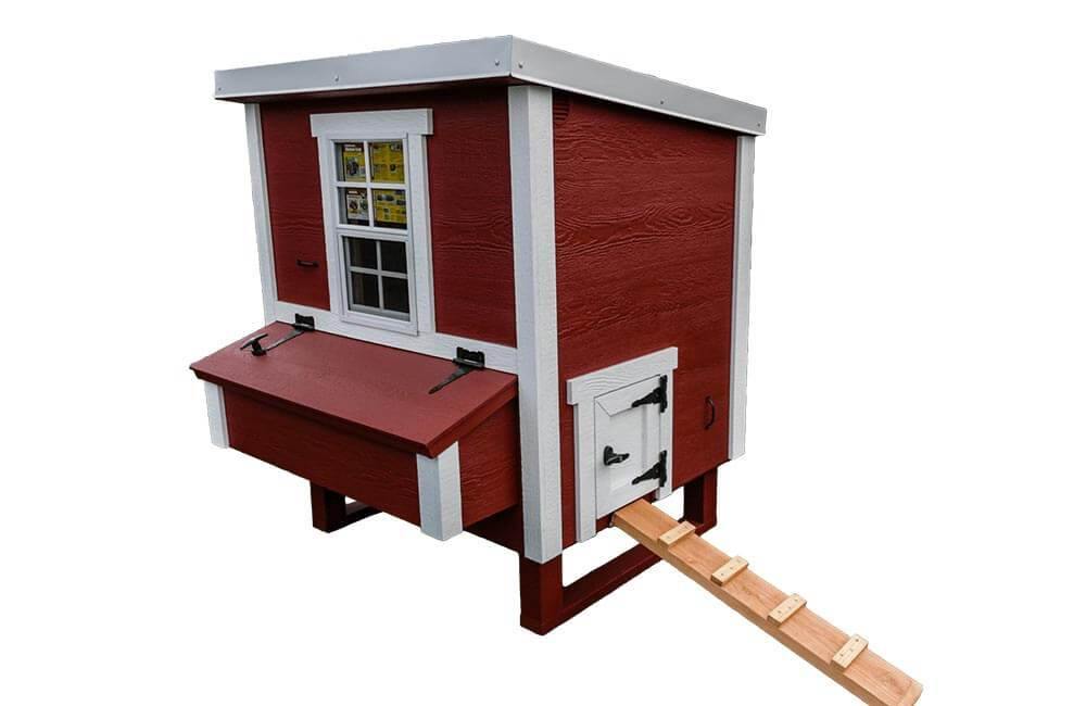 Side view of OverEZ Medium Chicken Coop designed for up to 10 chickens, featuring durable construction and spacious interior.