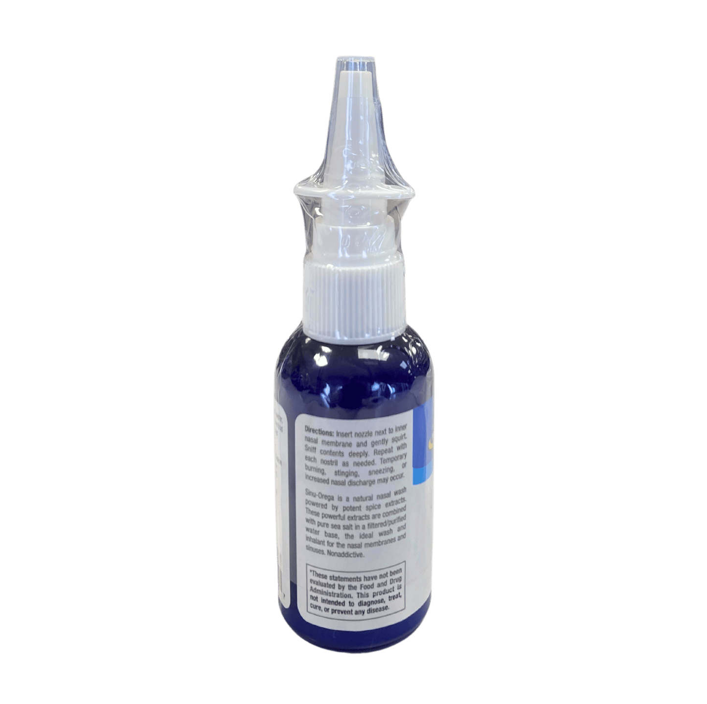 Sinu-Orega Aromatic Spice Formula nasal spray bottle from Country Life Natural Foods, designed for nasal health and relief.