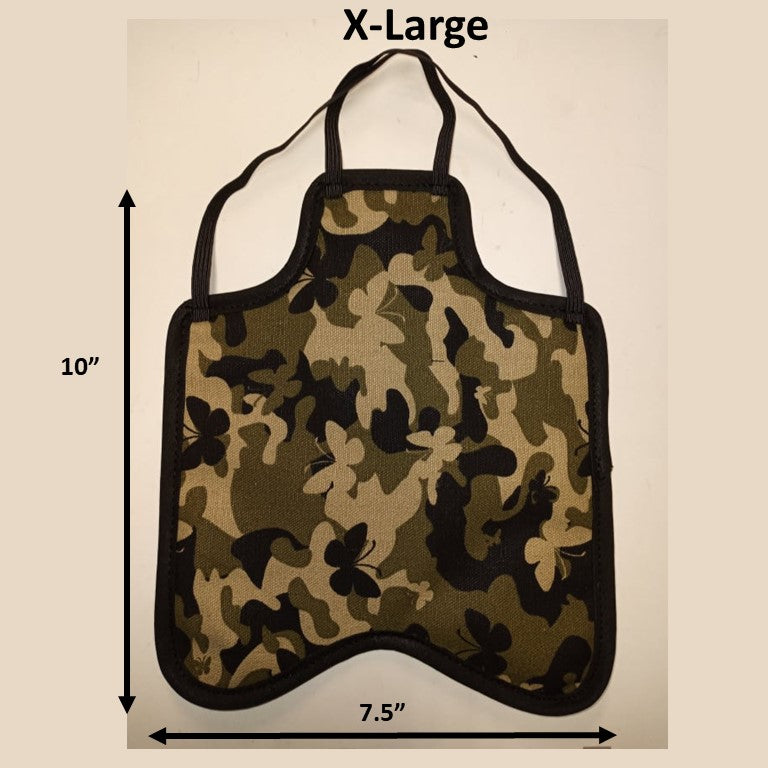 Crazy K Farm Pet and Poultry hen saddle for hens, made in USA, featuring a comfortable chicken apron with adjustable straps.