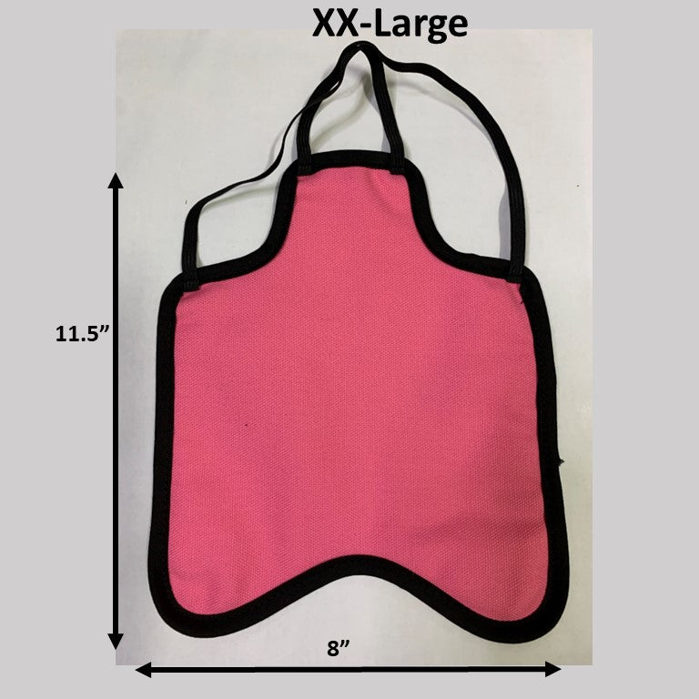 Crazy K Farm Pet and Poultry hen apron with shoulder protectors, made in the USA, designed for hen protection and comfort.