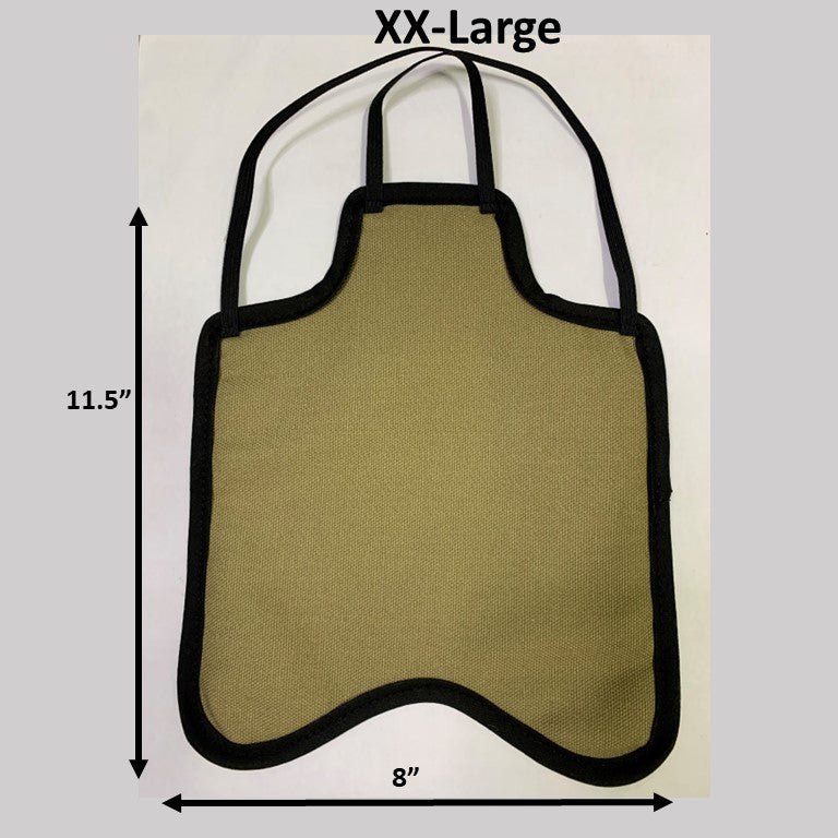 Crazy K Farm Pet and Poultry hen apron with shoulder protectors, made in USA, designed to shield hens from pecking and injuries.