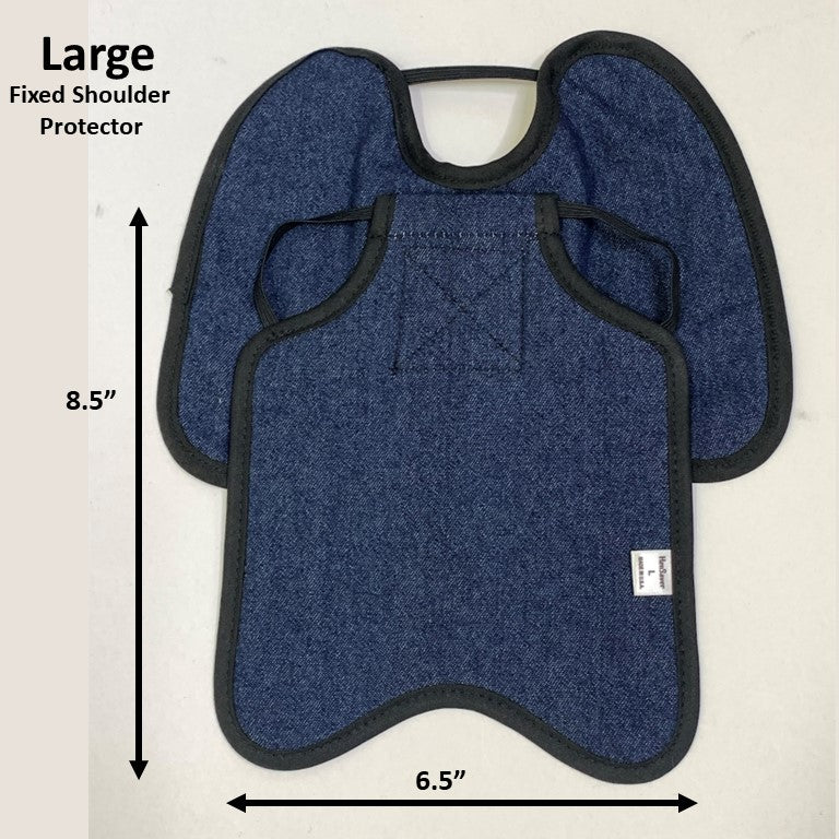 Crazy K Farm Hen Saver chicken apron with shoulder protectors for hens, made in the USA, visible on a free-range hen.