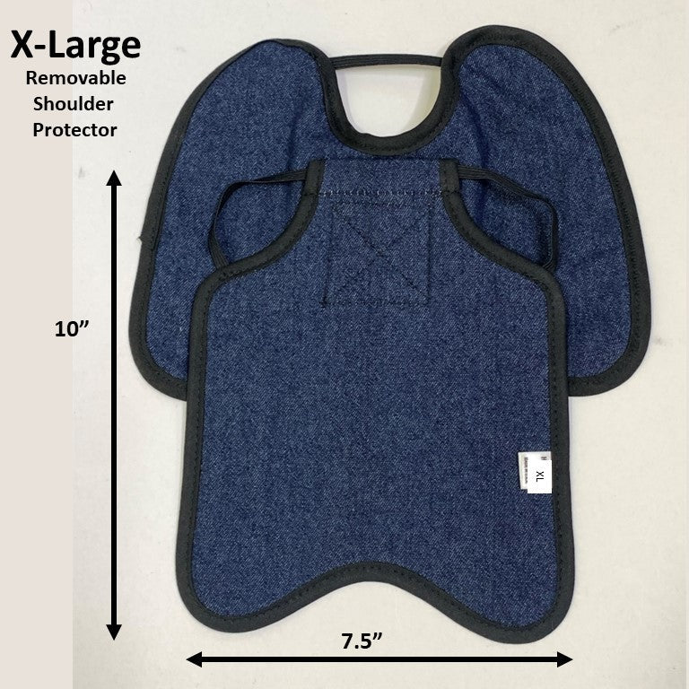 Crazy K Farm Pet and Poultry hen apron with shoulder protectors, made in the USA, designed to shield hens from pecking injuries.