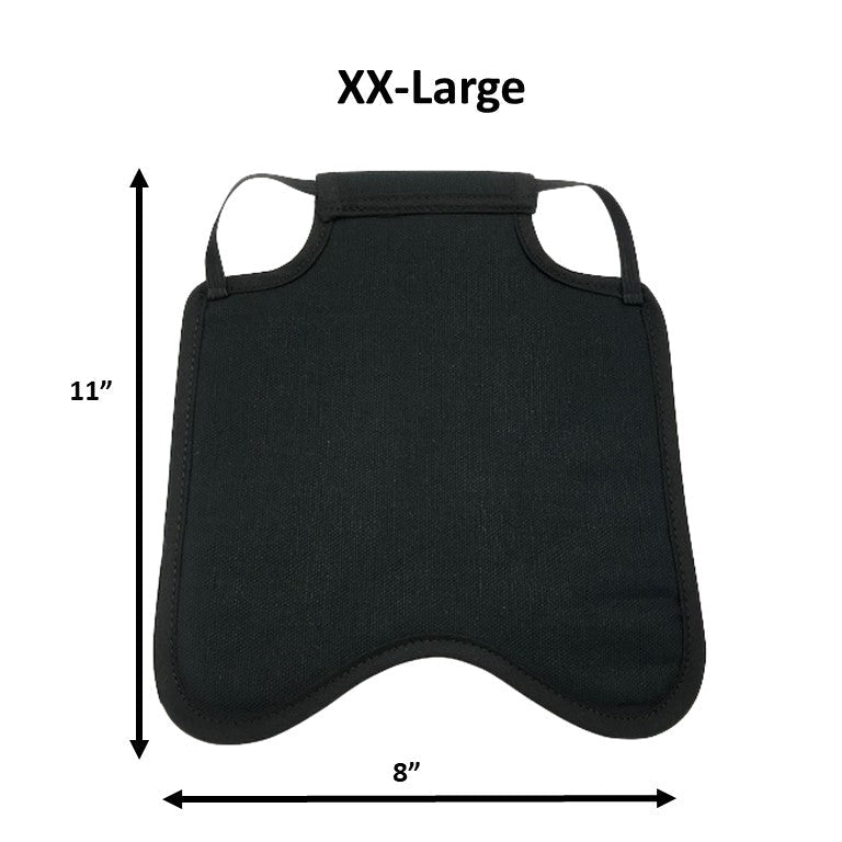 Crazy K Farm Pet and Poultry hen saddle for hens, made in the USA, featuring adjustable straps and protective design for hens.