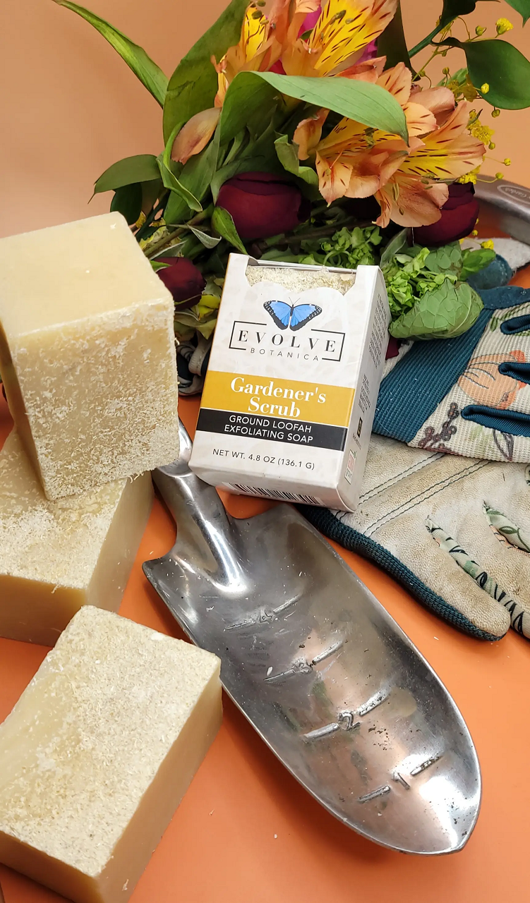 Evolve Botanica Gardener's Specialty Soap bar with natural ingredients, ideal for hand and skin care for gardeners.