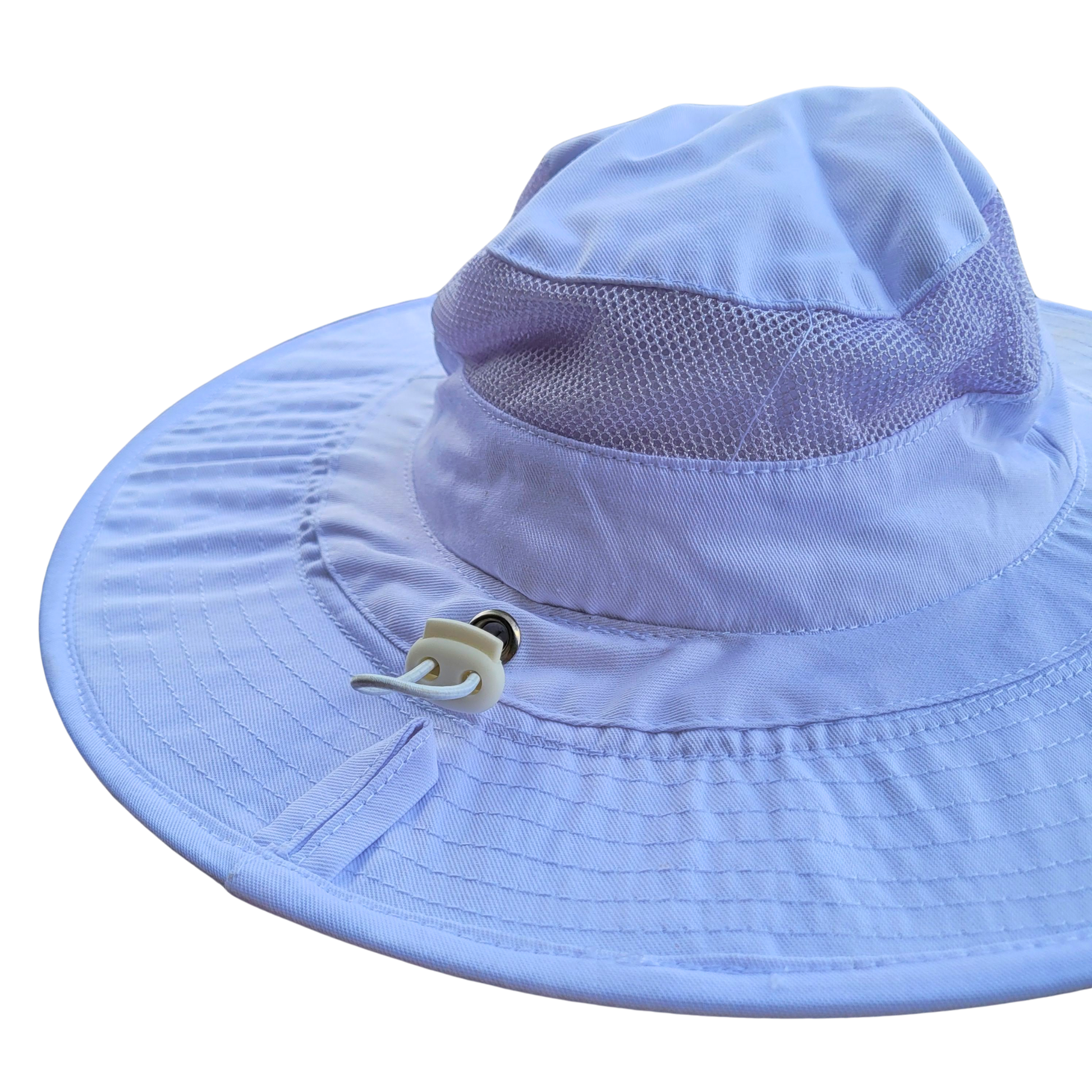 Round beekeeping veil by Foxhound Bee Company, protective fencing clothing with mesh for bee sting prevention.