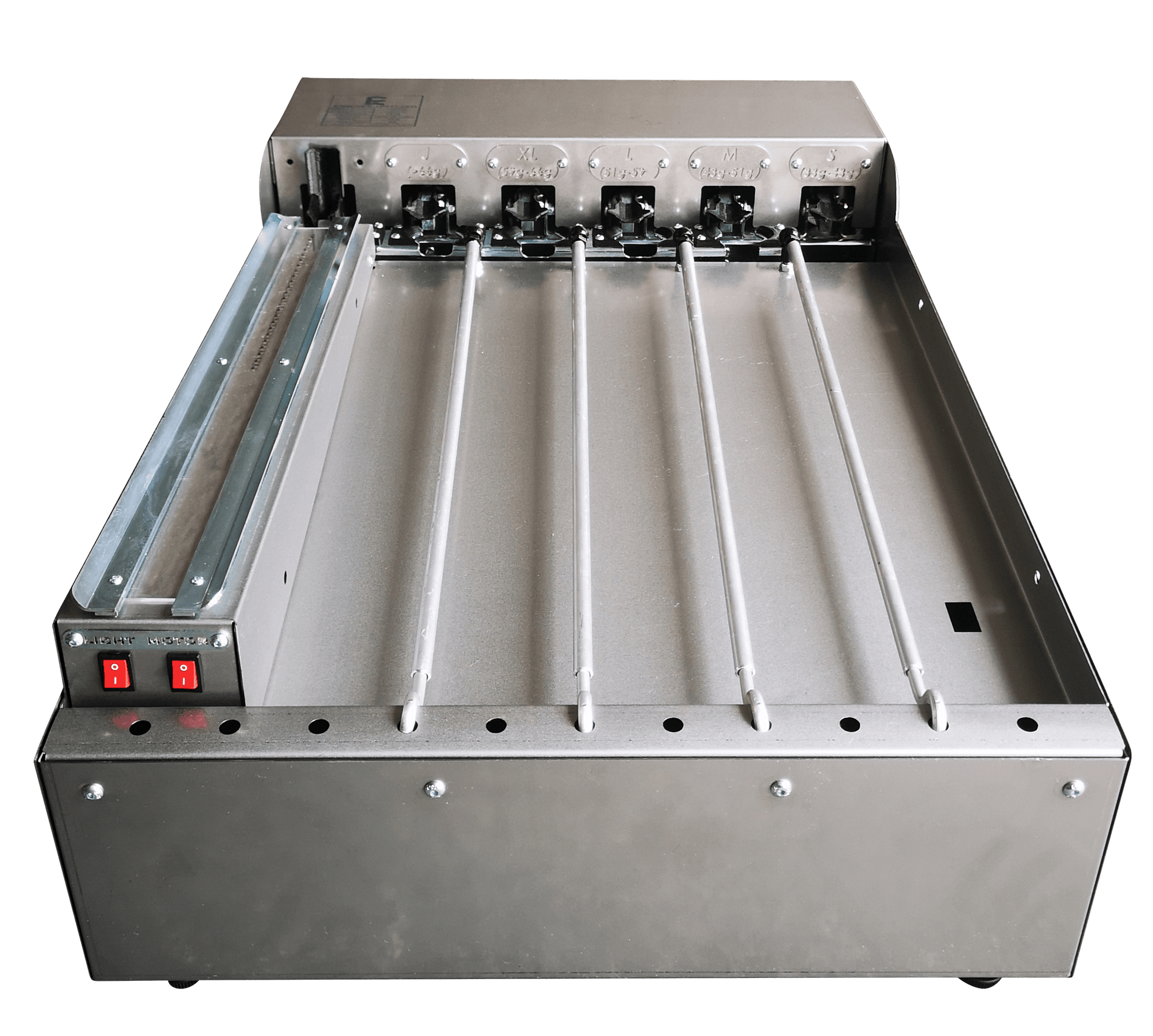 SureGrade™ 750 Egg Grader from Surehatch Incubators displaying the machine used for grading 750 eggs per hour.