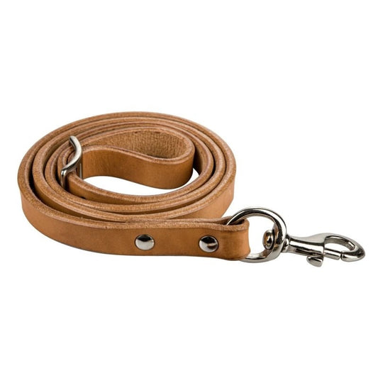 StateLineTack Tabelo 3/4x50ft tie down strap for horse nosebands and tack, shown coiled with durable nylon material.