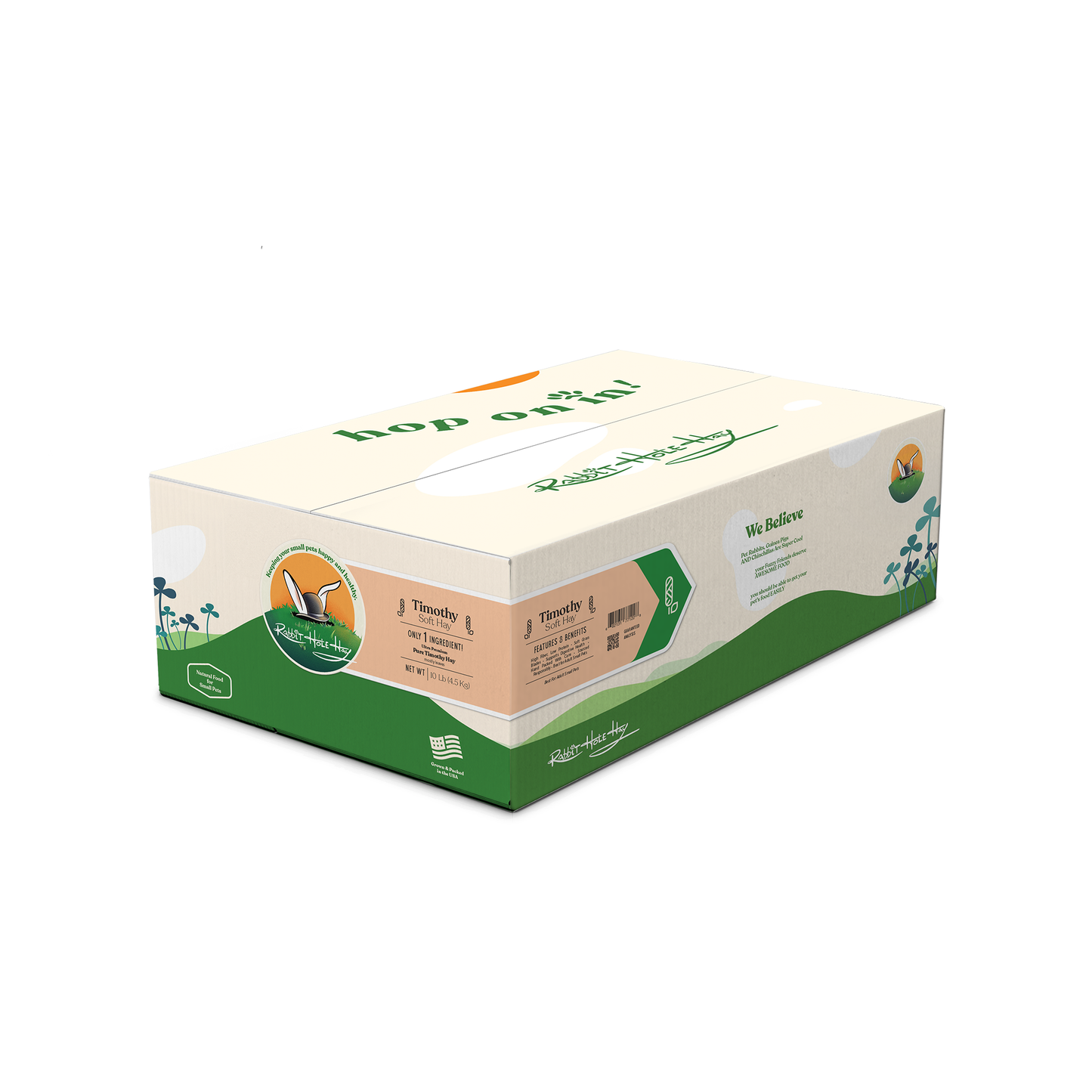 Fresh, soft Timothy hay from Rabbit Hole Hay, ultra premium quality hay ideal for small pets like rabbits and guinea pigs.