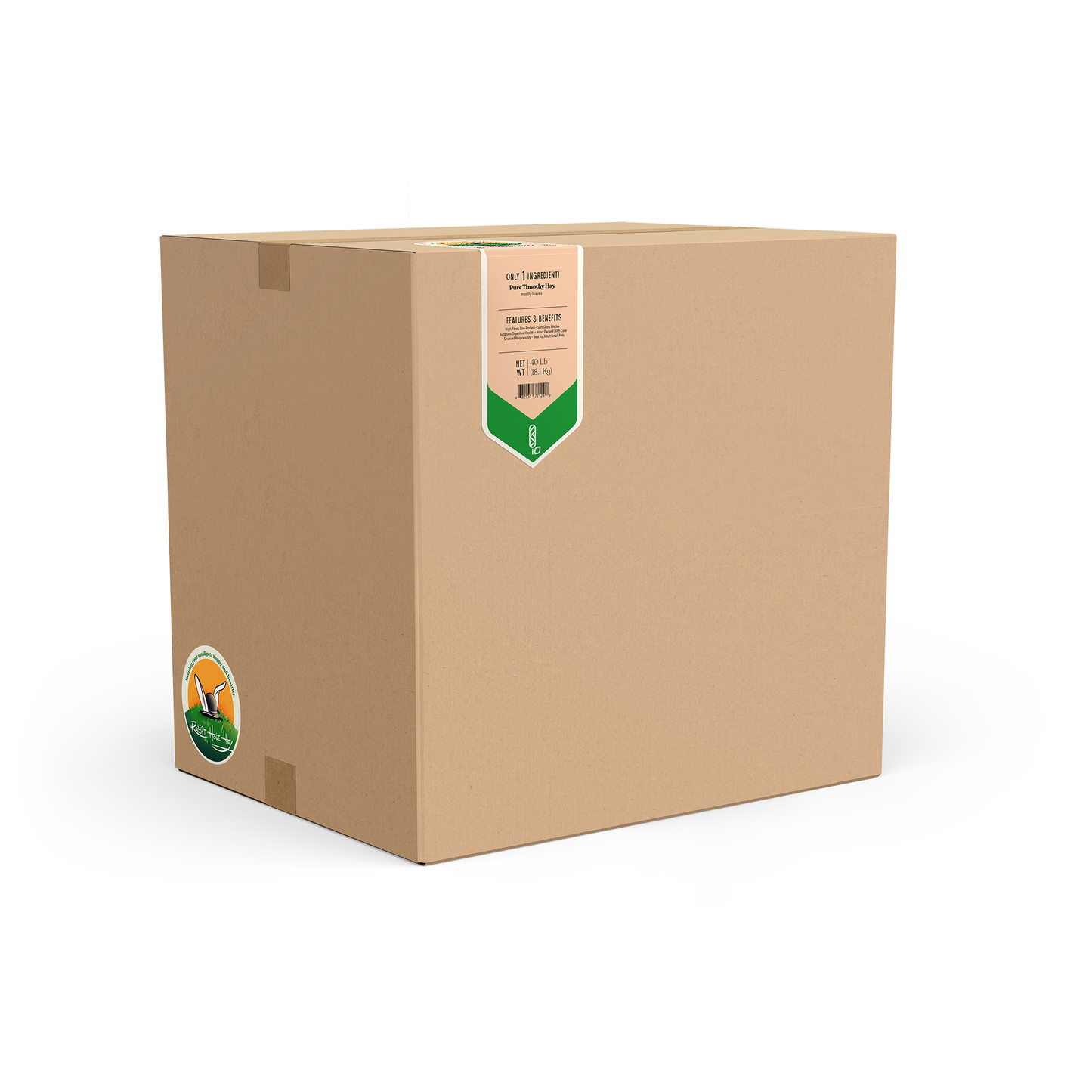 A bundle of Rabbit Hole Hay Ultra Premium Soft Timothy Hay, fresh and green, suitable for small animals like rabbits and guinea pigs.