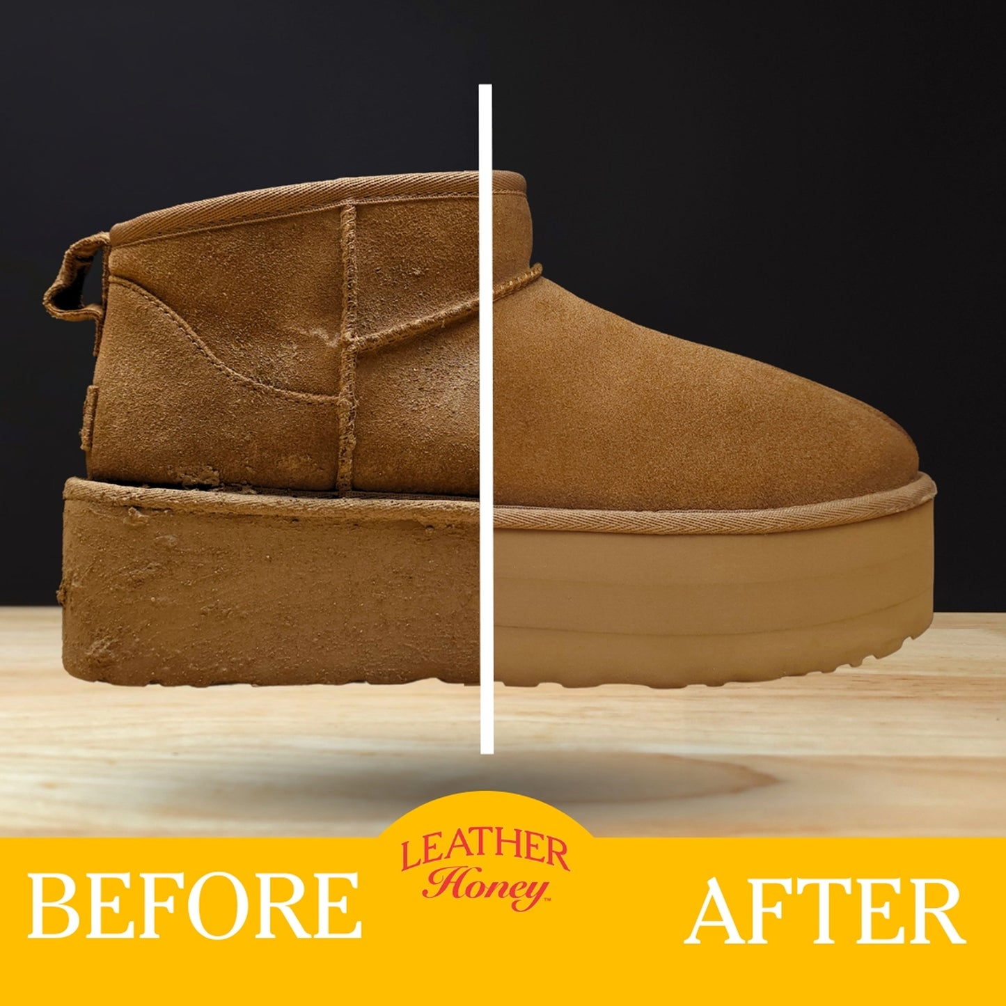 Leather Honey suede and nubuck protector kit for leather care, featuring spray bottles and cleaning tools for fabric protection.