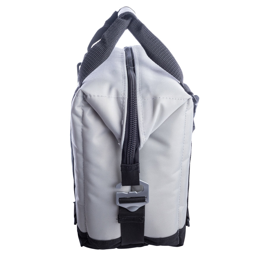 12-pack Polar Bear Coolers nylon soft cooler with insulated compartments and carry straps, designed for portable cooling.