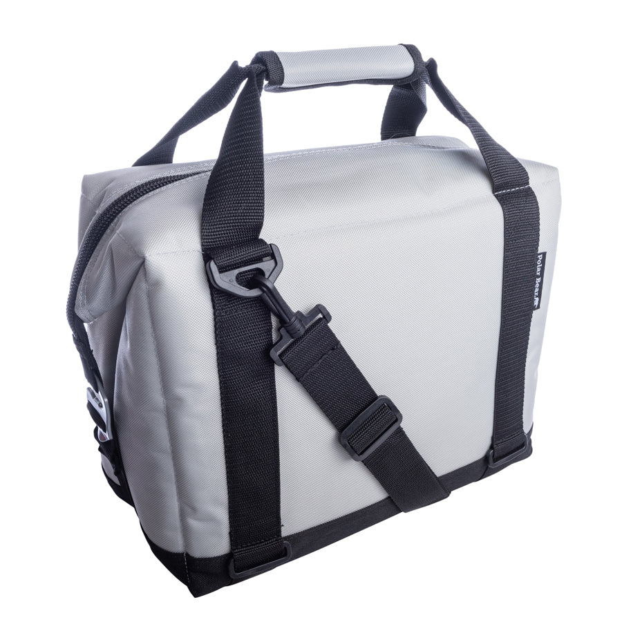 12-pack Polar Bear Coolers nylon soft cooler bags, featuring insulated design and carry handles, perfect for outdoor adventures.
