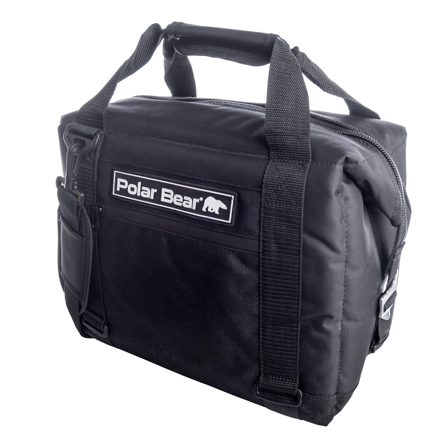 12-pack Polar Bear Coolers nylon soft coolers set, featuring insulated bags in natural colors for outdoor and picnic use.