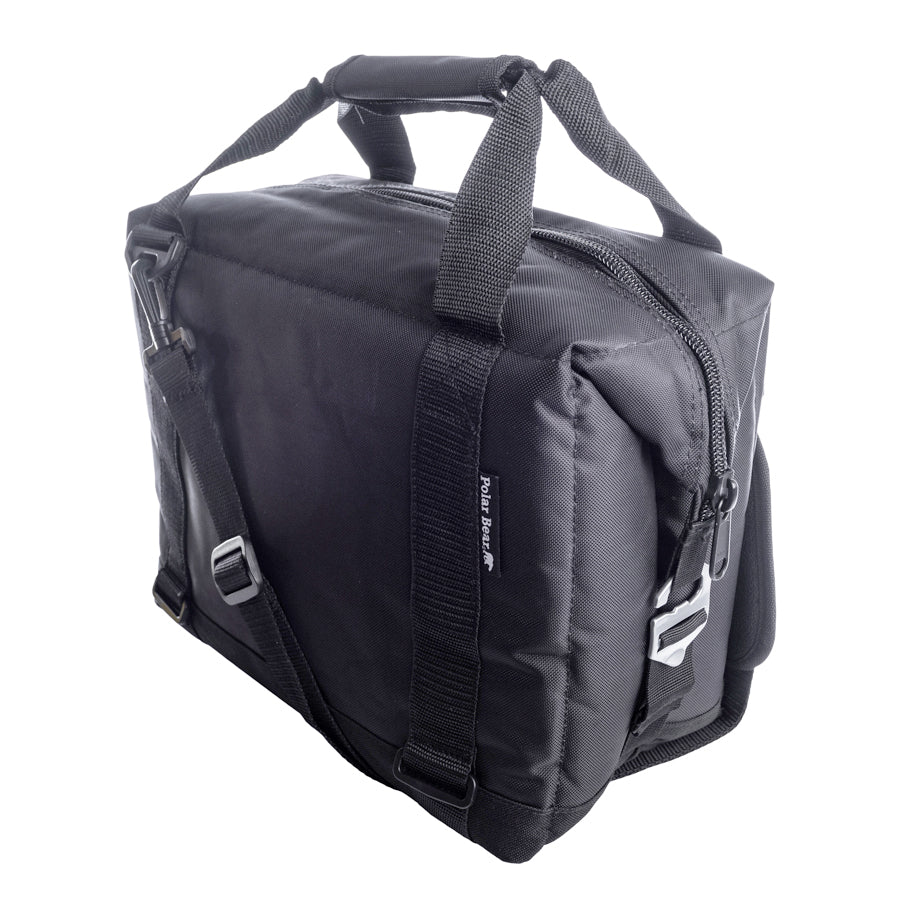 12-pack Polar Bear Coolers nylon soft coolers in natural color, with insulated design and carry handles for outdoor use.