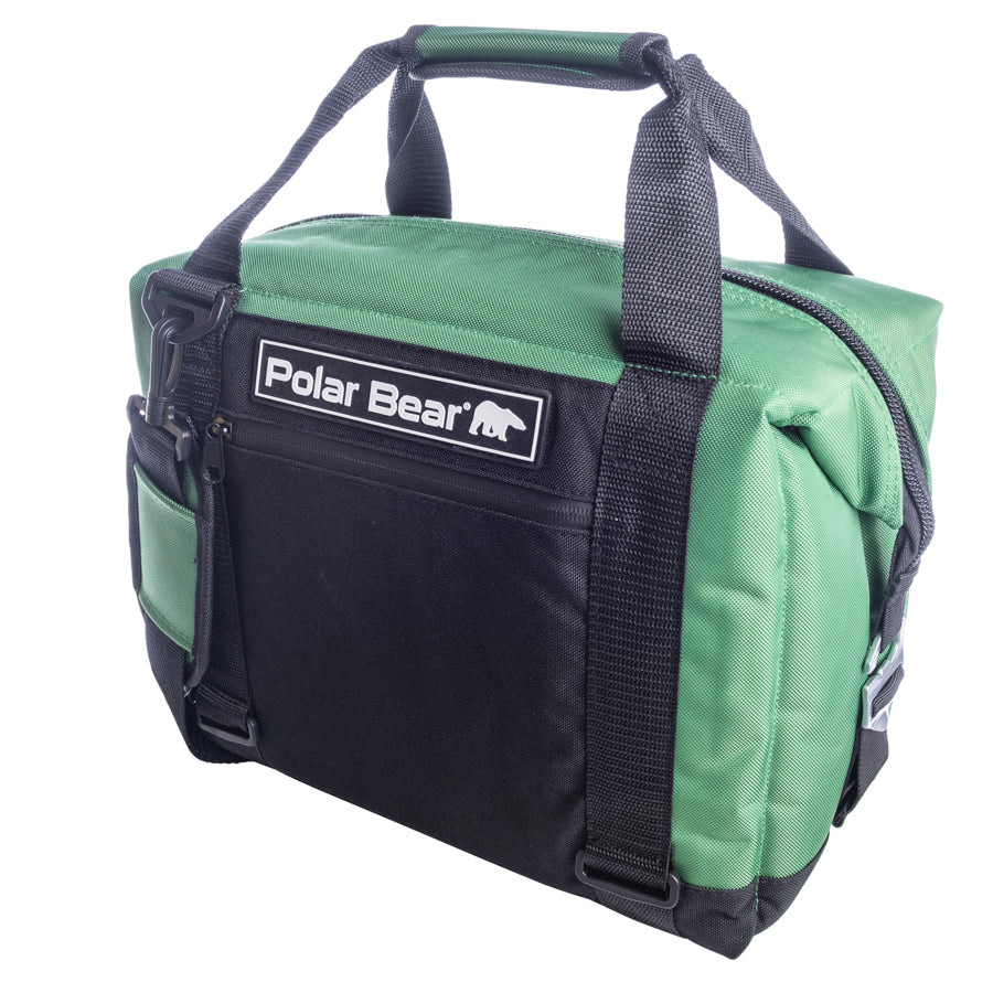 12-pack Polar Bear Coolers nylon soft coolers, featuring insulated design and adjustable straps, ideal for outdoor cooling needs