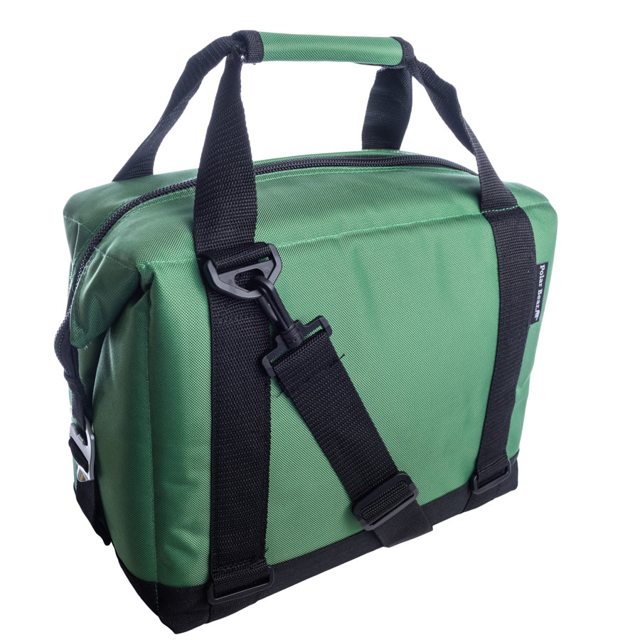 12-pack Polar Bear Coolers nylon soft cooler with handles, insulated and portable for outdoor use, back in stock January 2026.