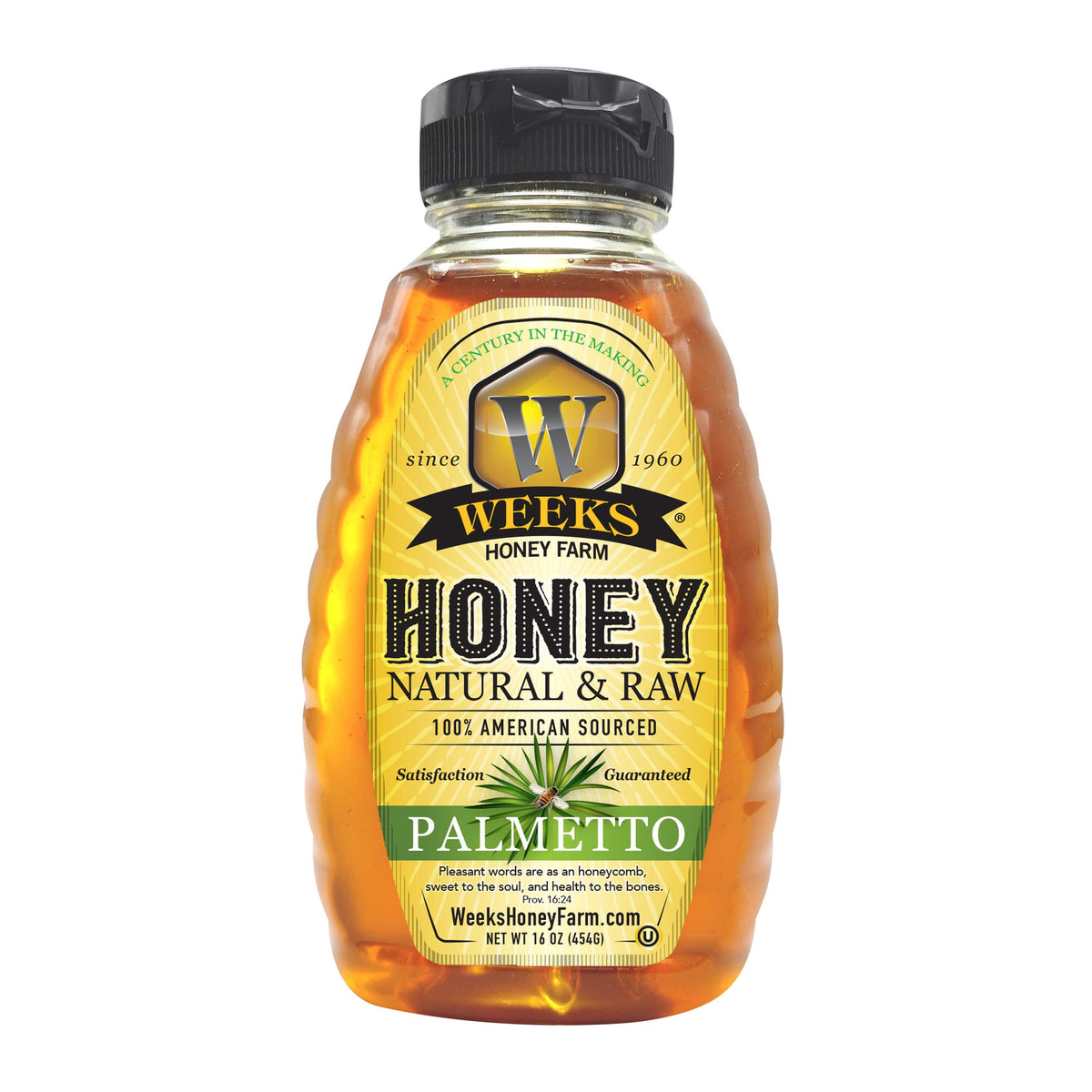 Weeks Honey Farm Raw Honey Trio Gift Set with Hawt, Buckwheat, and Palmetto honey jars