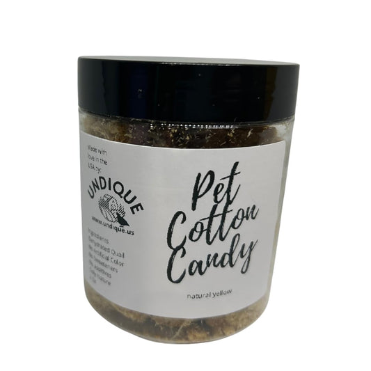 Natural quail meat pet treat by Quailz.com, protein-rich fluffy cotton candy for all pets and picky eaters.