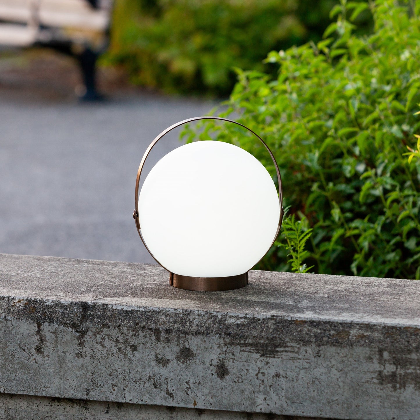 Allsop Home & Garden Moonrise portable rechargeable LED lantern with handle, bright white light, and compact design.