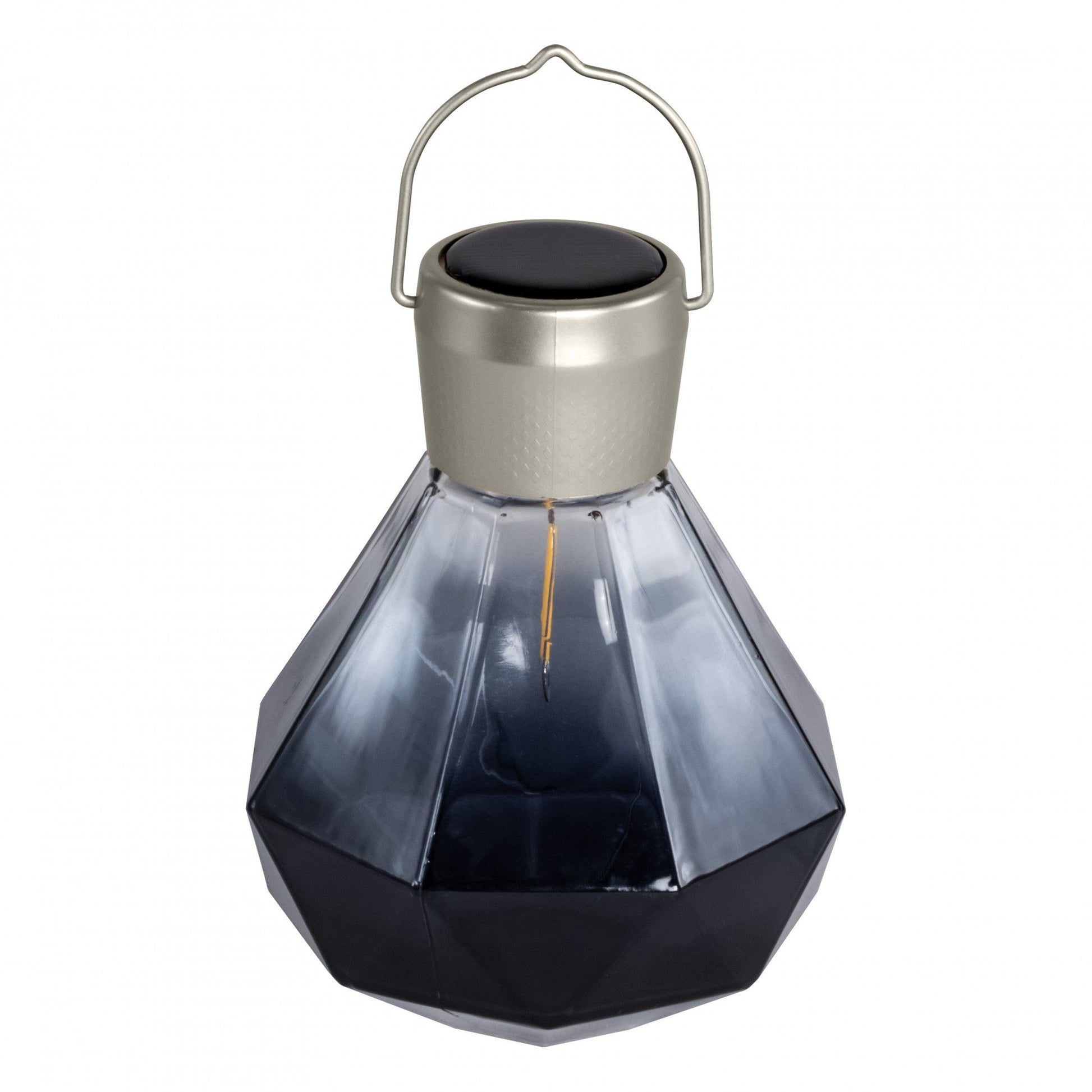Allsop Home & Garden 5.5-inch Gem Light Glass Solar Lanterns, decorative outdoor lanterns with clear glass and solar-powered lighting.