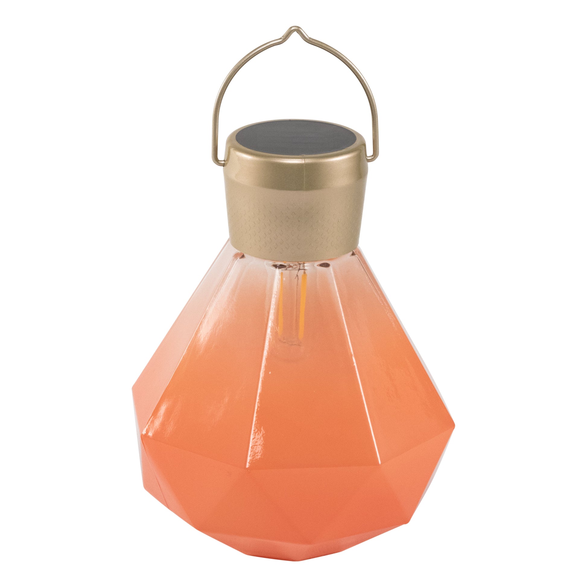 Allsop Home & Garden 5.5-inch Gem Light Glass Solar Lanterns with decorative milk glass design for outdoor lighting.
