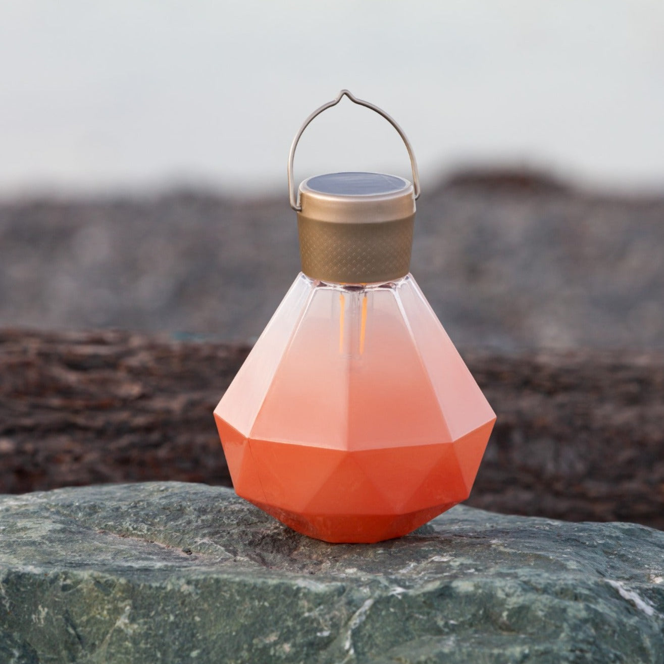 Allsop Home & Garden 5.5-inch Gem Light Glass Solar Lanterns with clear, decorative glass design for outdoor lighting.