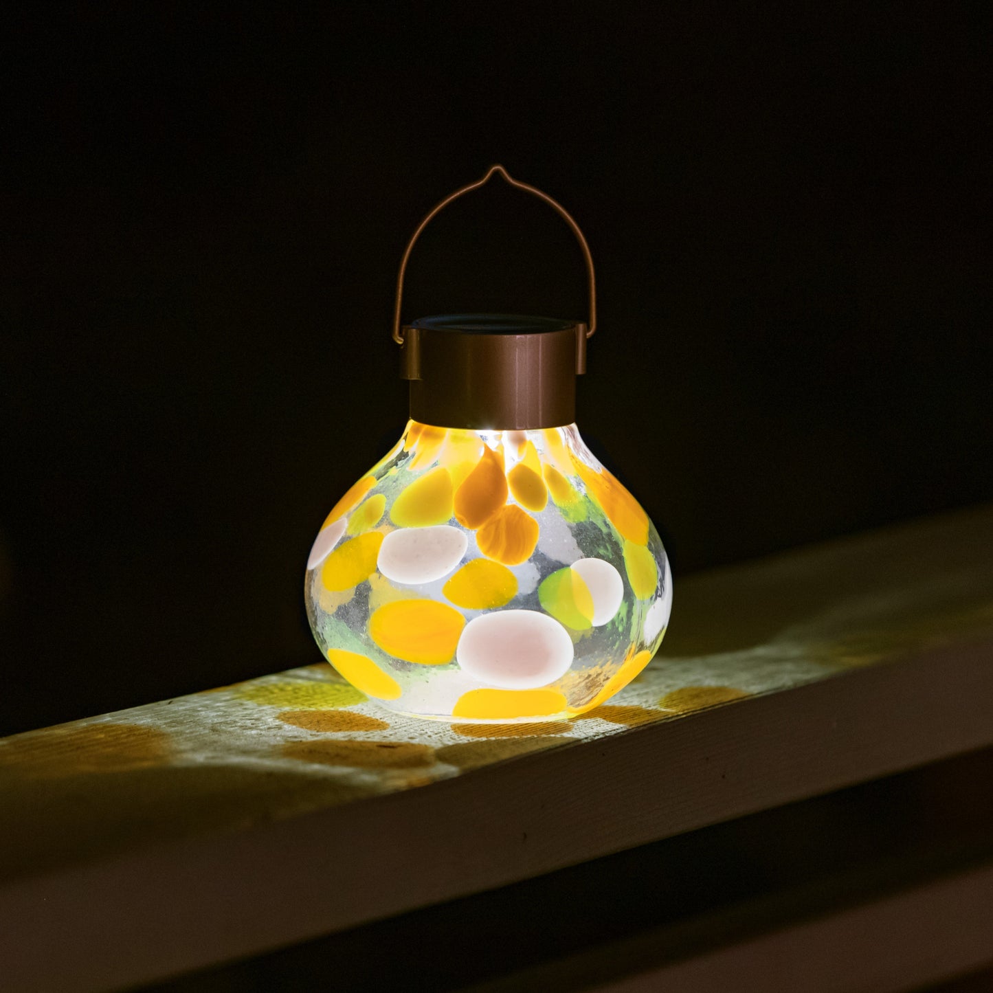 Periwinkle solar tea lanterns with 5-inch handblown glass, outdoor decorative lantern by Allsop Home & Garden