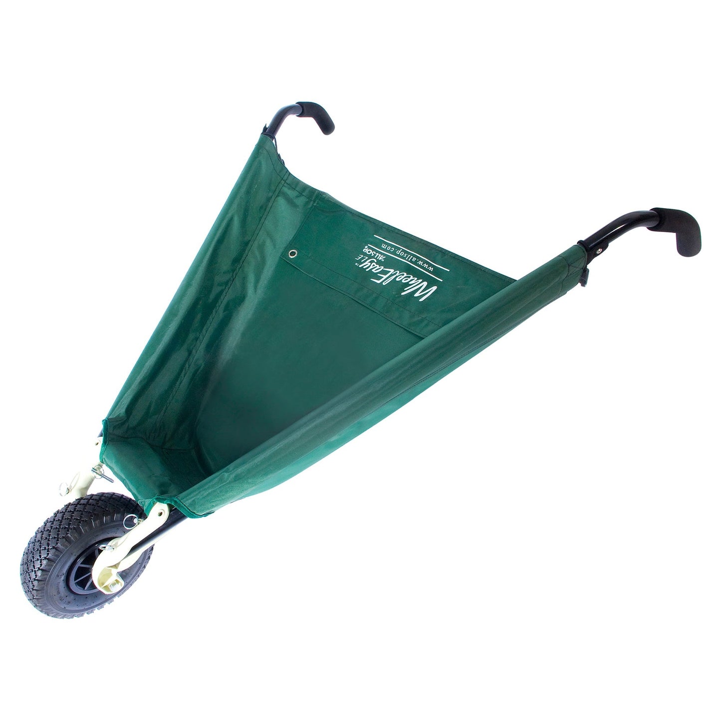 Allsop Home & Garden WheelEasy LE foldable garden cart wheelbarrow with sturdy metal frame and large handles for easy gardening.