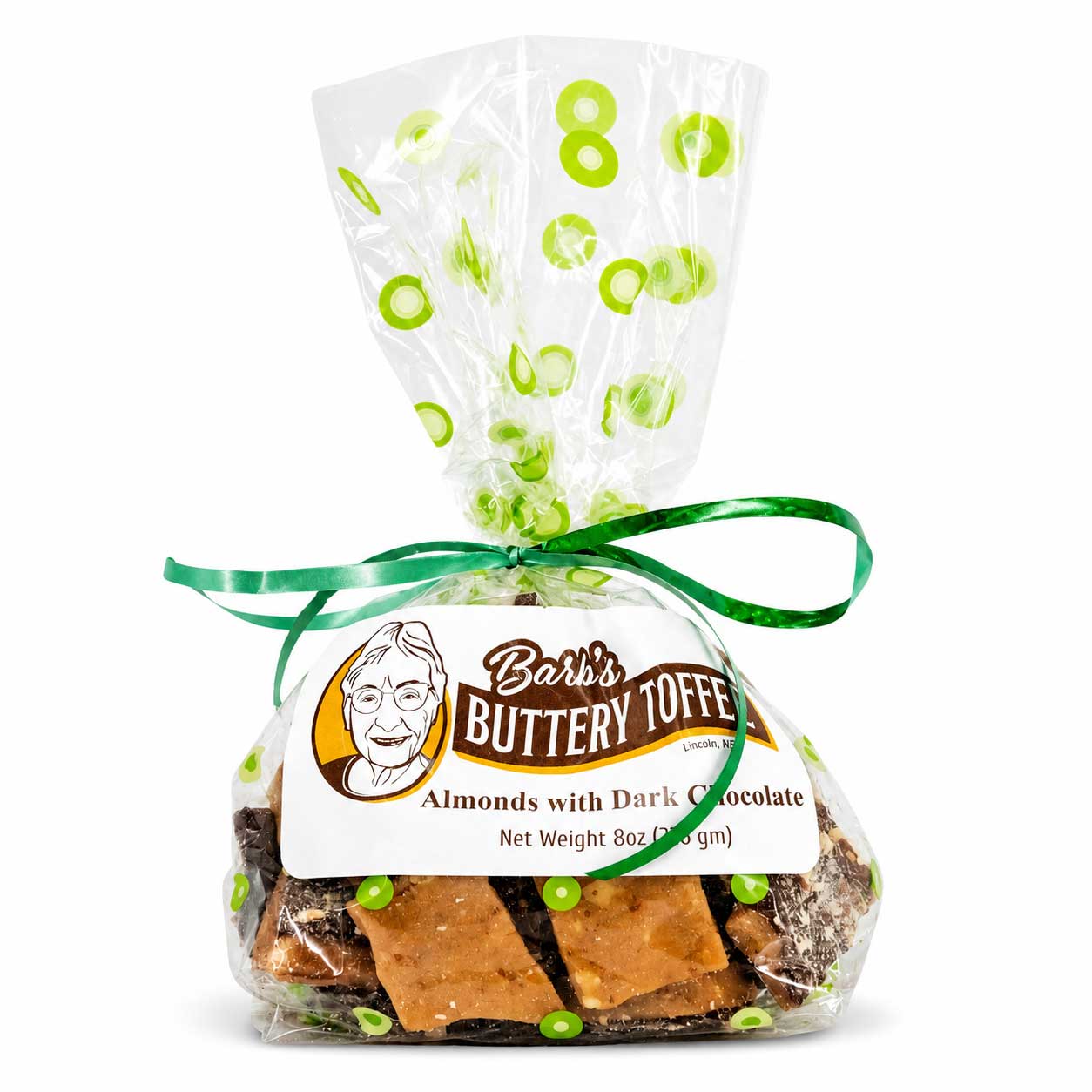 Homemade Dark Chocolate Toffee | 8 oz | Multiple Nut Options | Barb's Buttery Toffee
