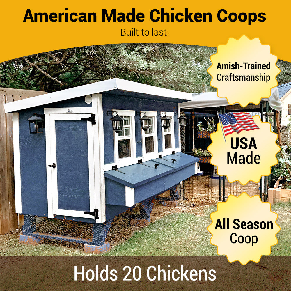 OverEZ XL Chicken Coop suitable for up to 20 chickens, featuring spacious design and durable construction for backyard poultry.