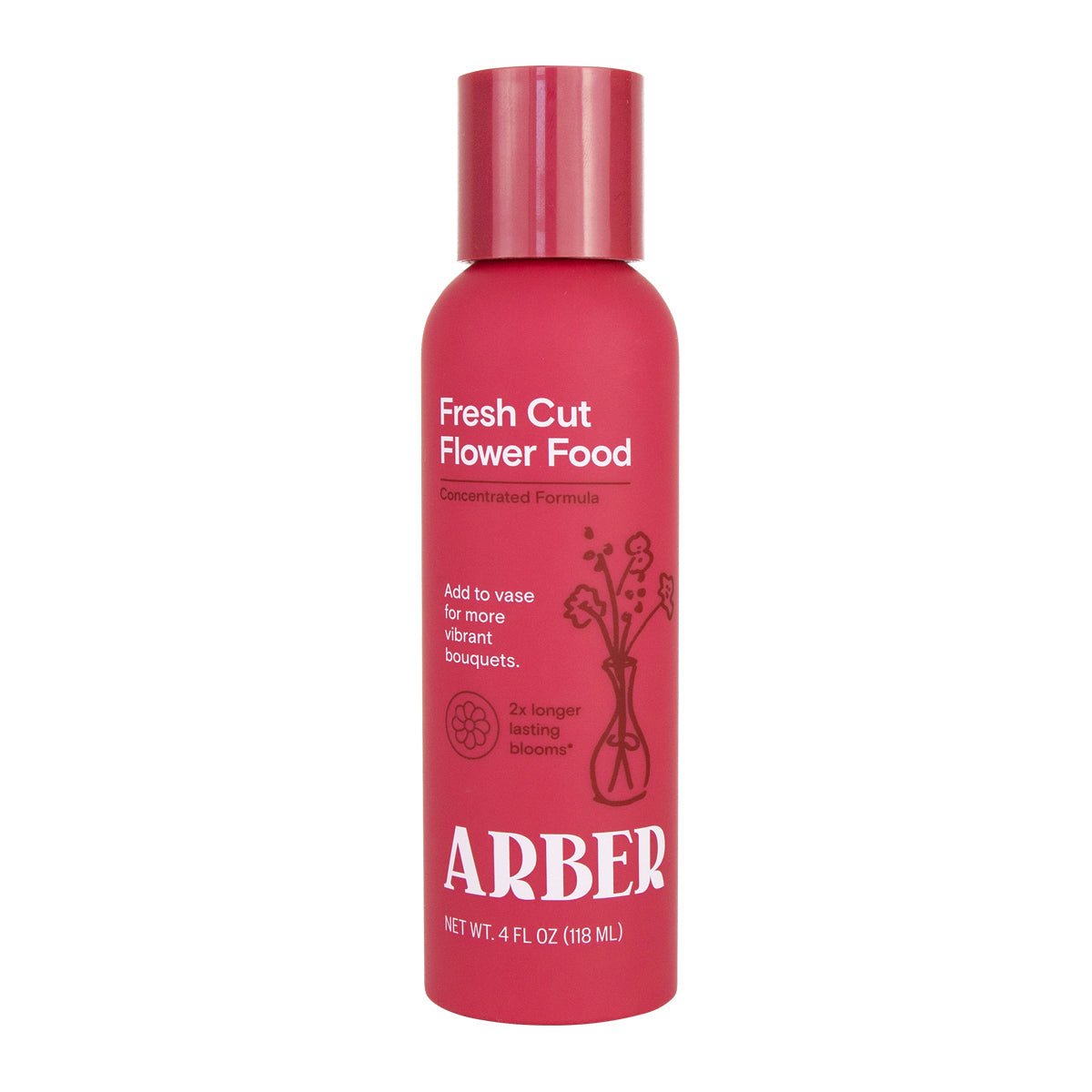 Arber Fresh Cut Flower Food bottle for preserving and nourishing fresh cut flowers and floral arrangements.
