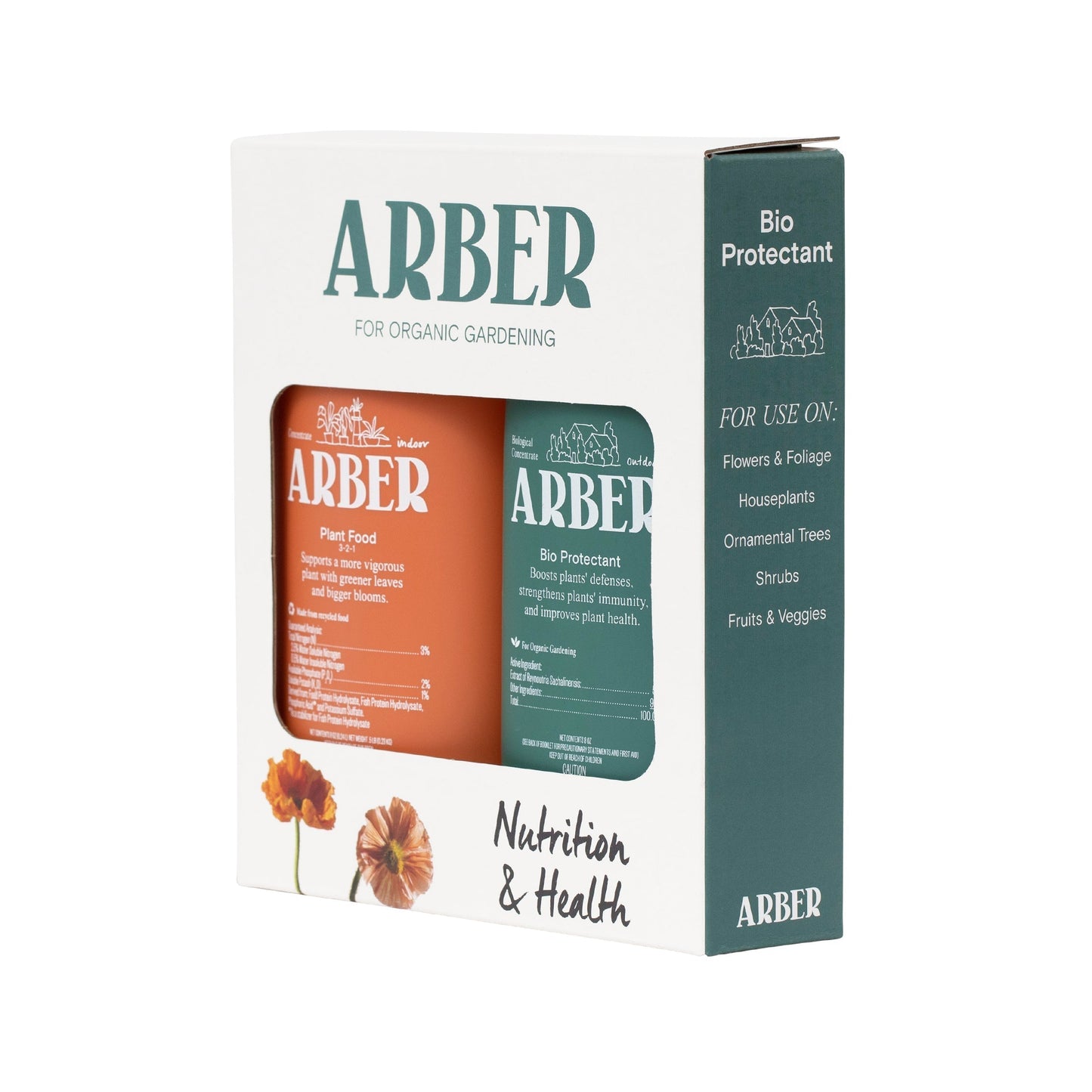 Arber Organic Nutrition & Health Starter Set kit with natural health products and supplements on a white background.