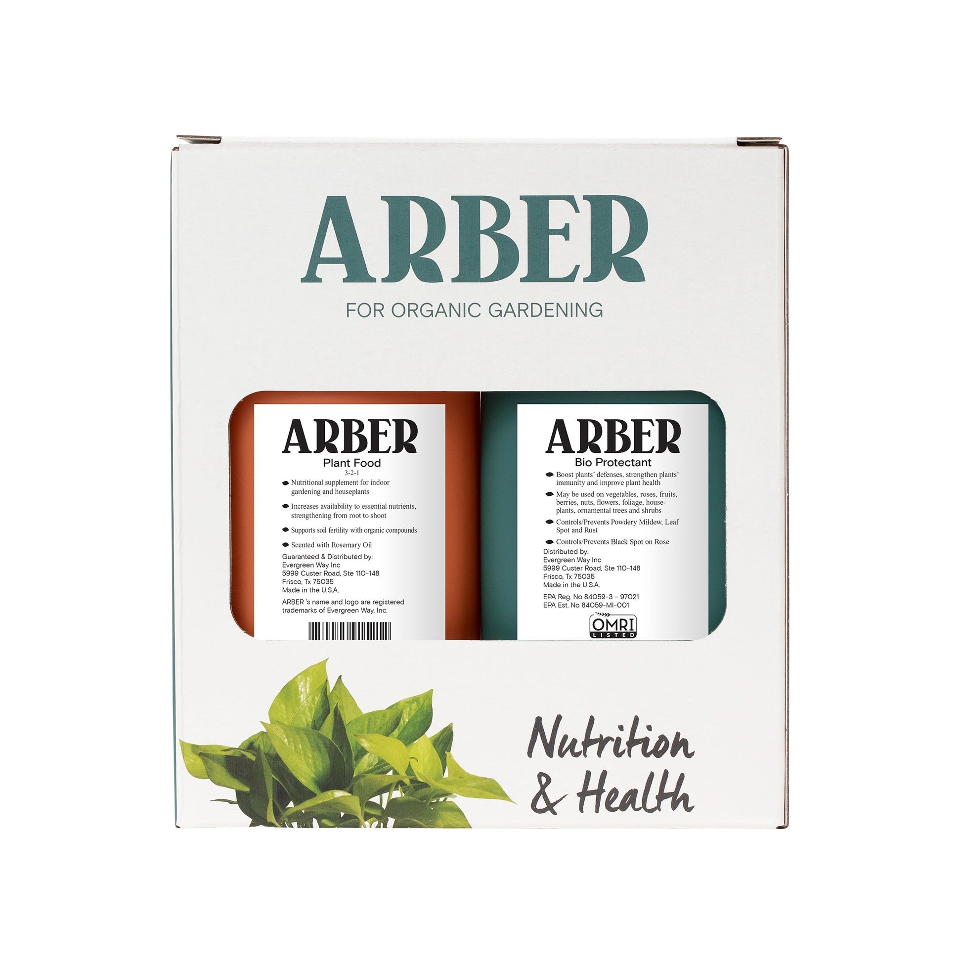 Arber Organic Nutrition & Health Starter Set kit with natural health products on a neutral background.