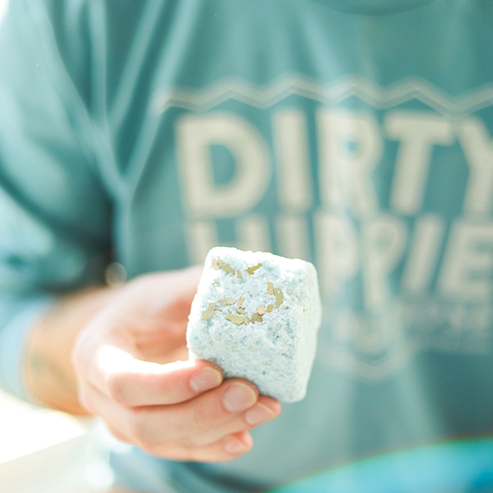 Mineral Breathe Salt Block from Pacha Soap Company for bath and body, 5 oz, natural mineral salt product.