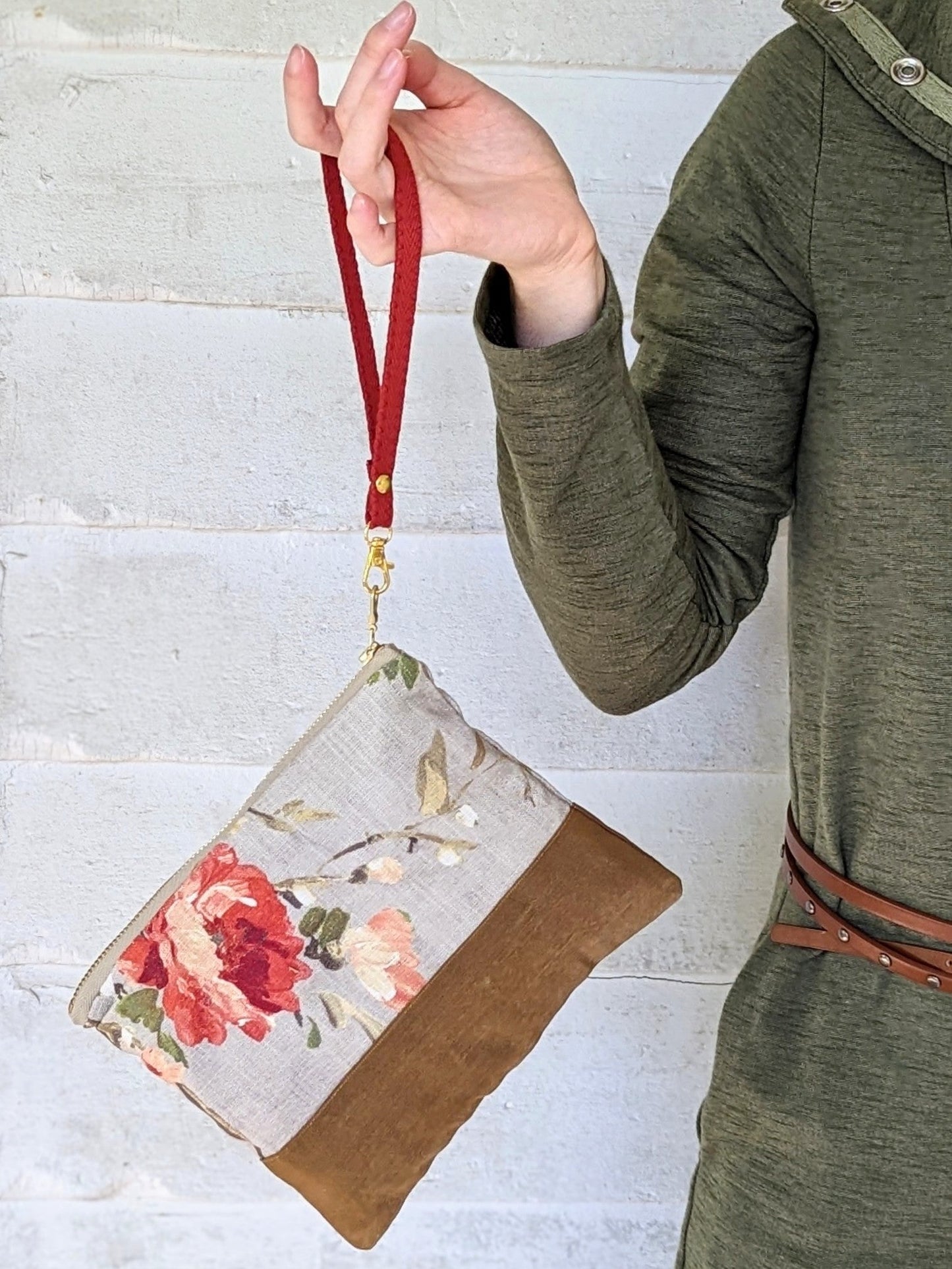 Dusty blue Ash & Rose antique roses handbag with elegant floral design and structured shape, perfect for stylish accessories.