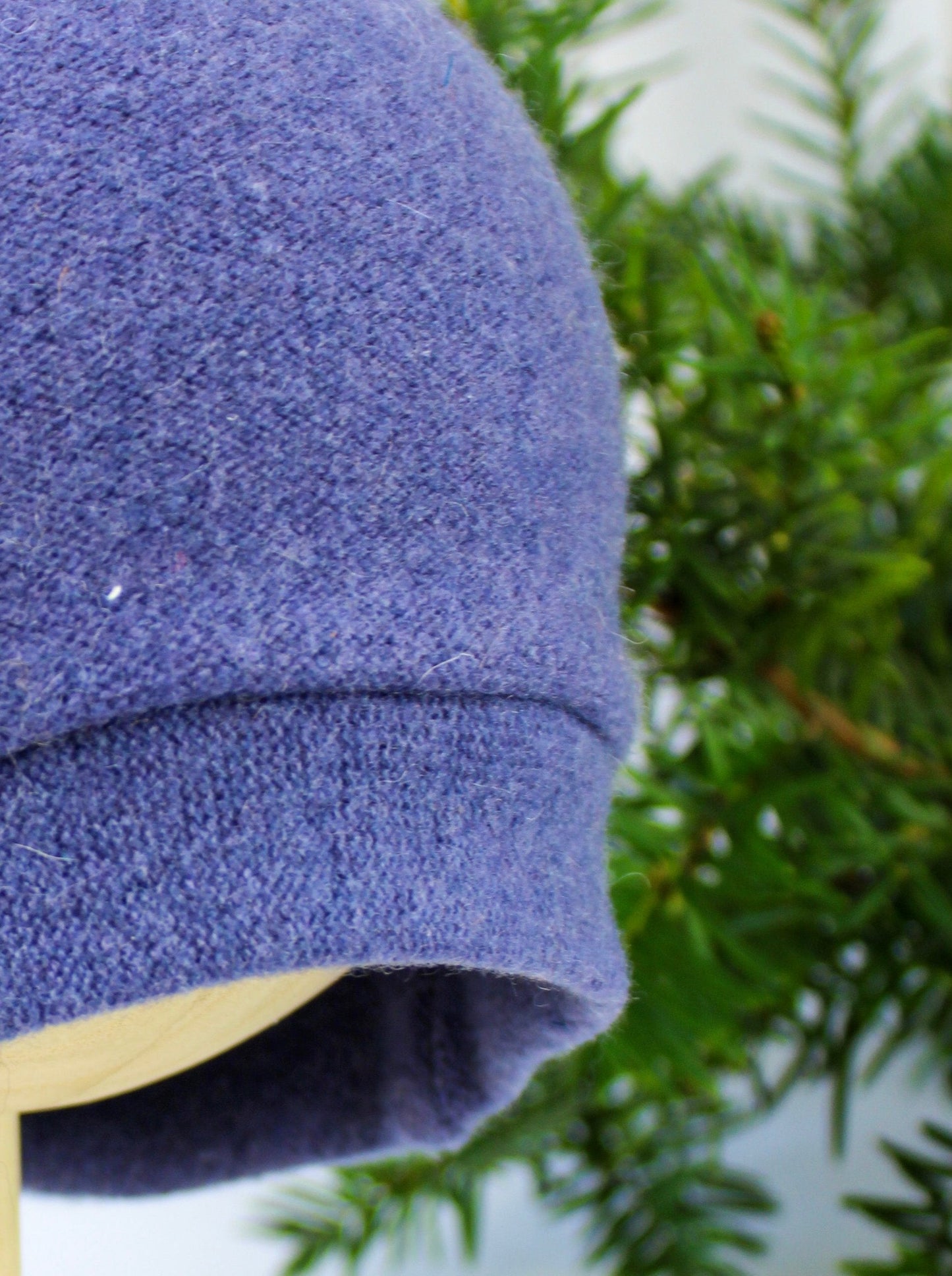 Child's Ash & Rose Sleeping Fox Cashmere Hat in soft sky blue, featuring a cozy, plush fox design for warmth and style.