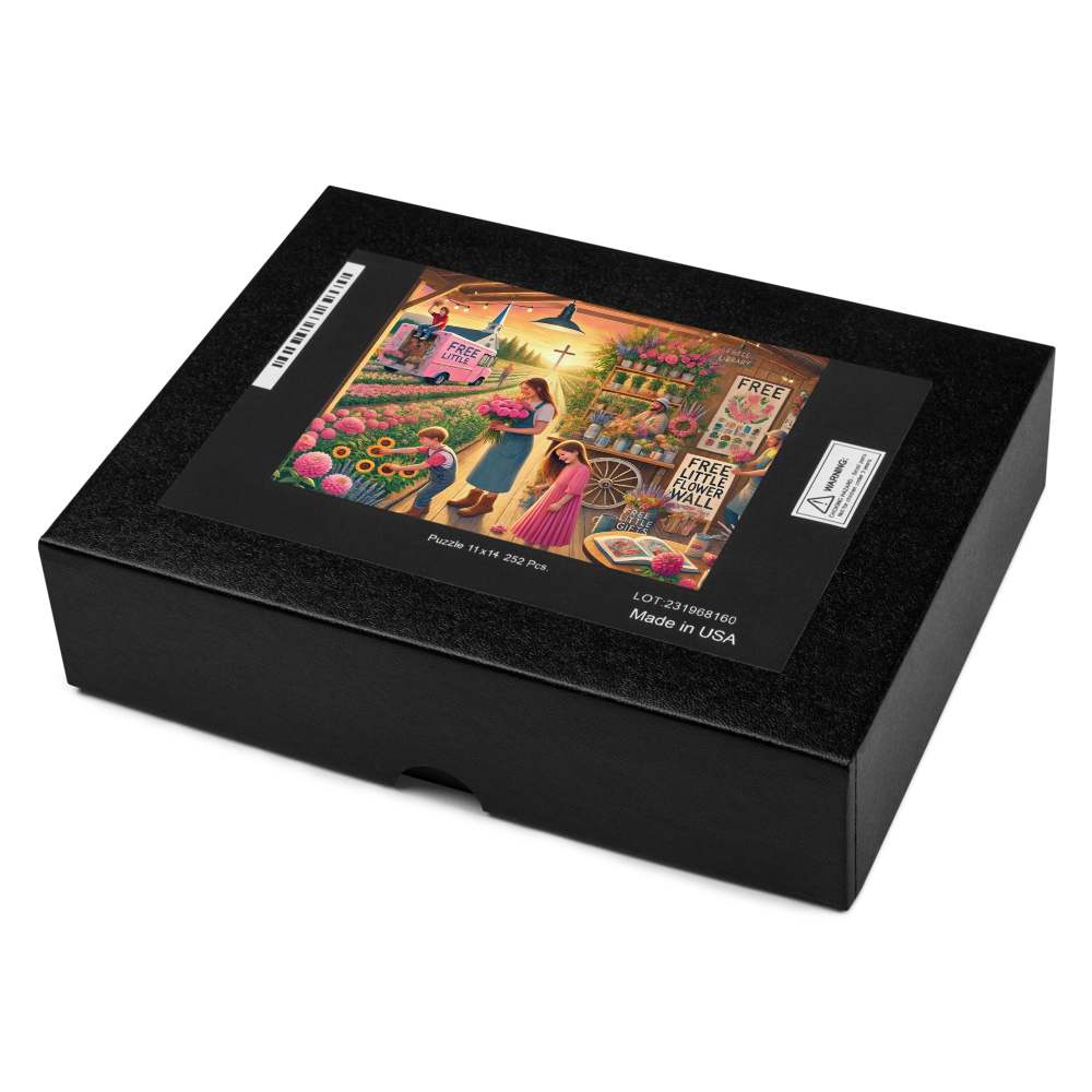 AI-created farm life jigsaw puzzle by Blessings Grow Meadows, featuring detailed farm scene and vibrant countryside imagery.