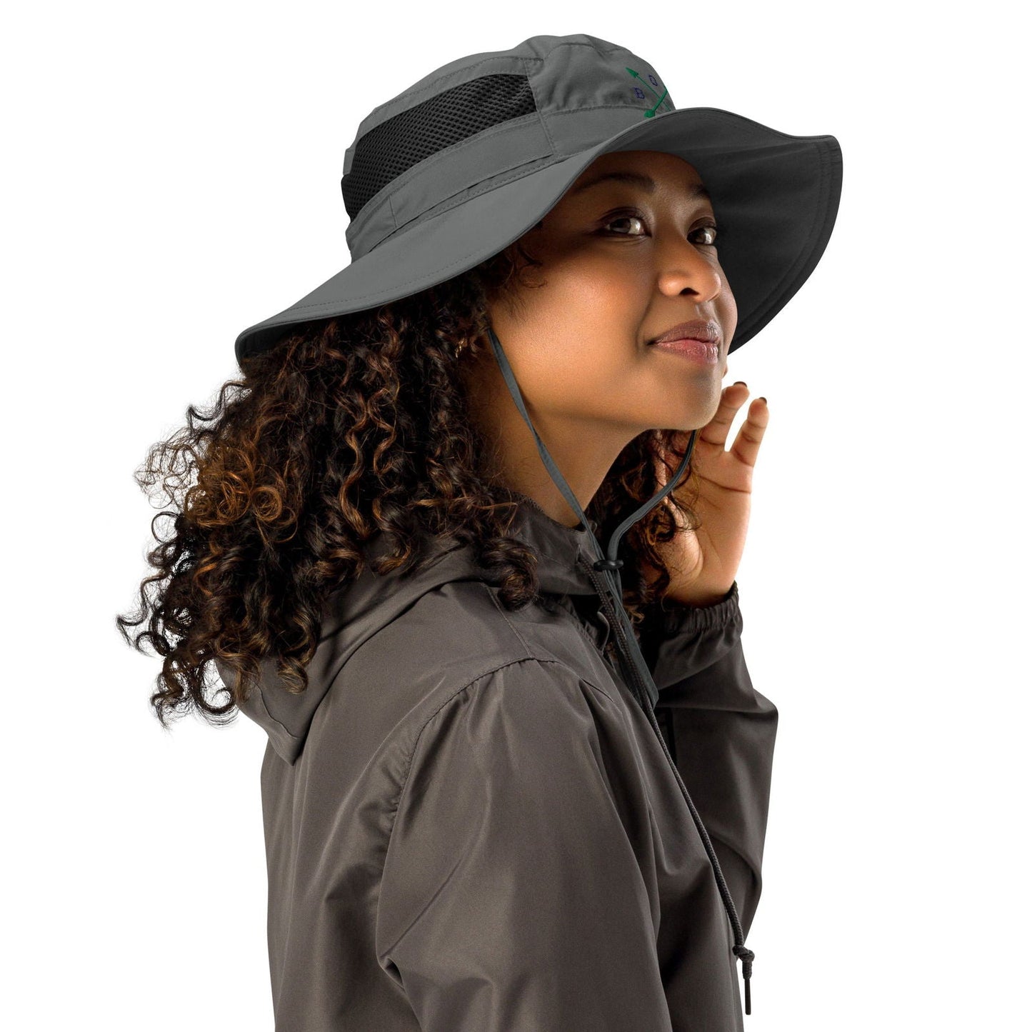 Blessings Grow Meadows Columbia Boss Booney Hat in collegiate navy, BGM designed, featuring wide brim and casual style.