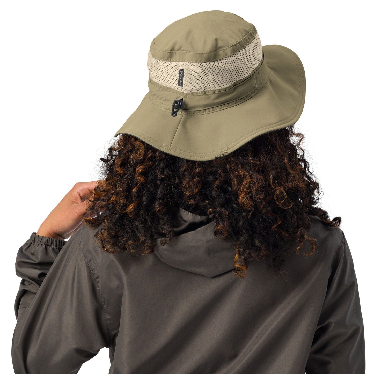 Blessings Grow Meadows Columbia Boss Booney Hat in collegiate navy, featuring BGM-designed logo and wide brim for sun protection.