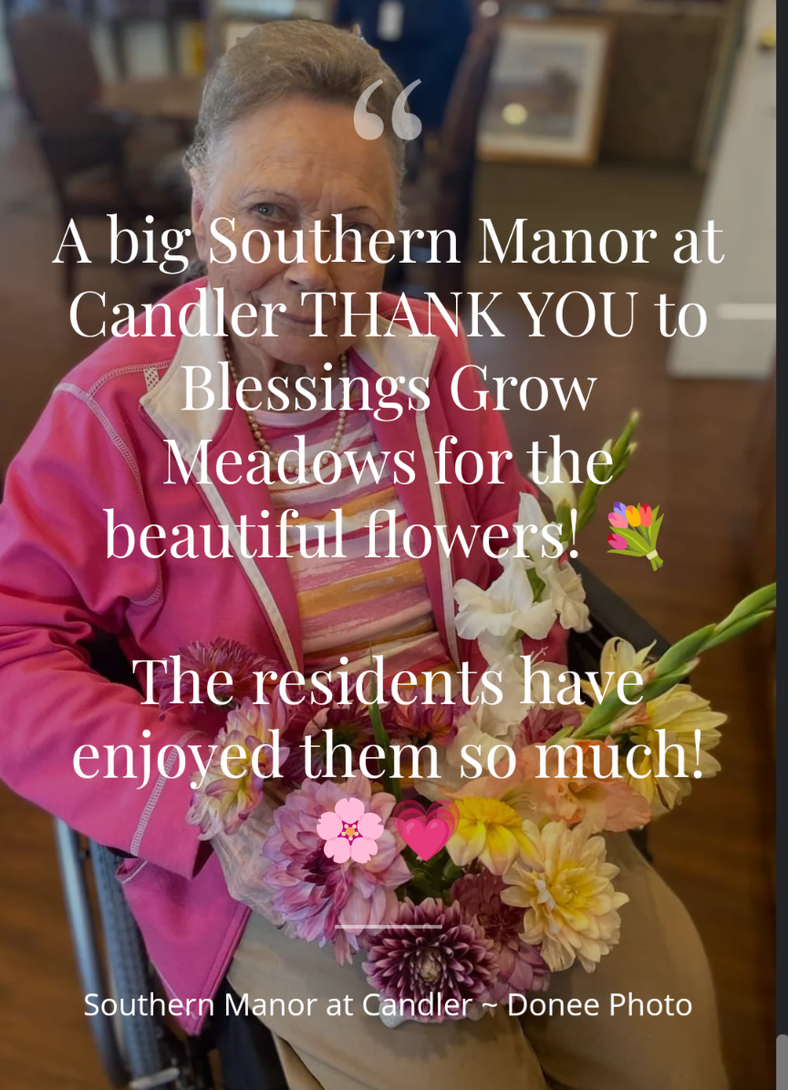 Fresh cut flowers and event supplies from Blessings Grow Meadows for Blooms 4 Good donations and Bloom Bar fundraisers in Metter, GA.