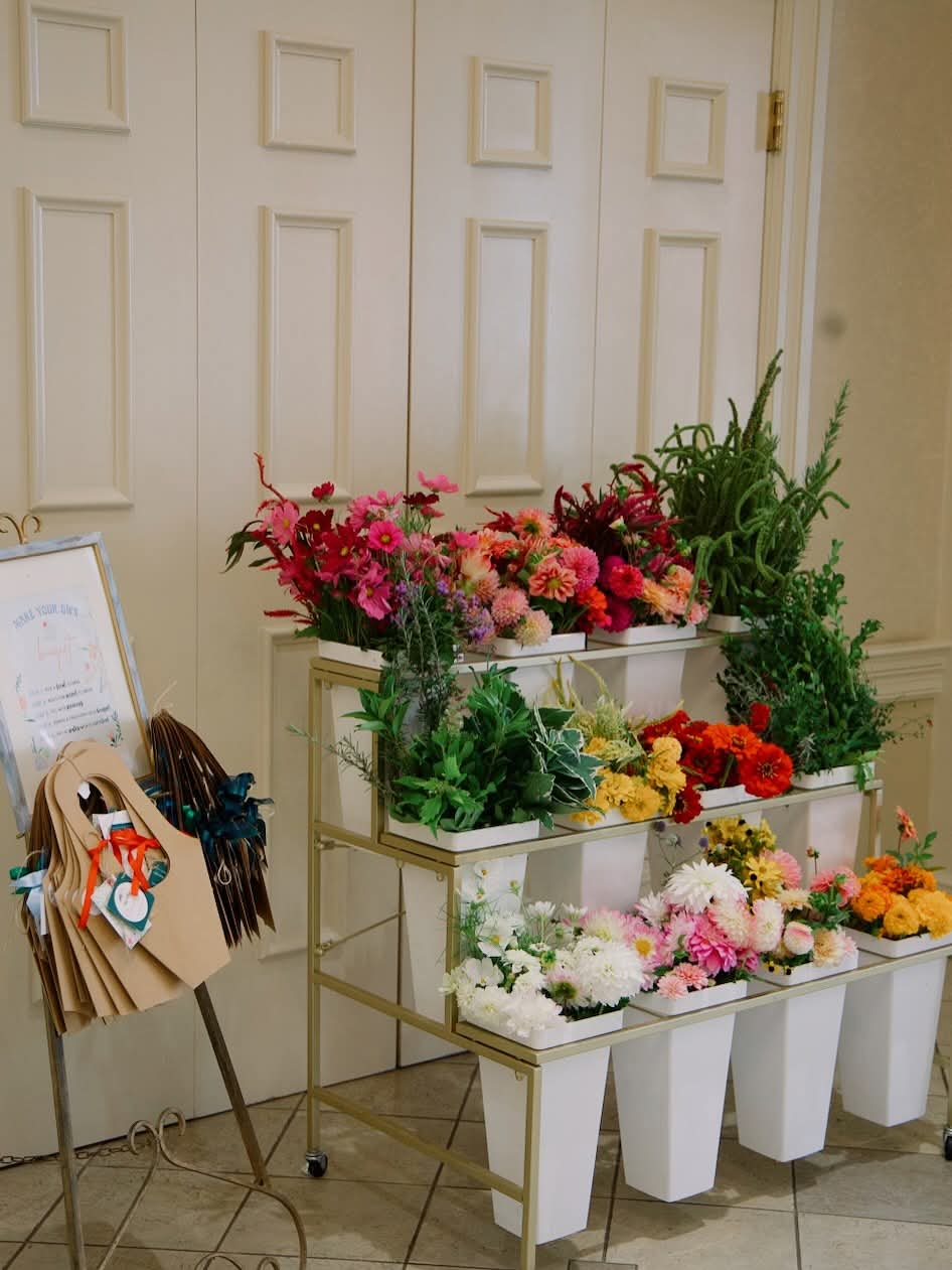 Fresh cut flowers for events from Blessings Grow Meadows, featuring Blooms 4 Good donations and Bloom Bar fundraisers in Metter, GA.